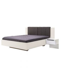 Double bed, KARL, melamine and MDF, white, 254.5x211.5xH101.5 cm