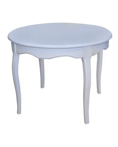 Table, wooden structure (elm), cream, Ø110 xH76 cm