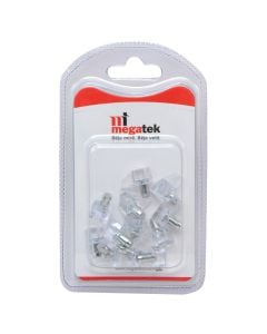 Shelf support, plastic/metallic, silver/clear, 12 pieces