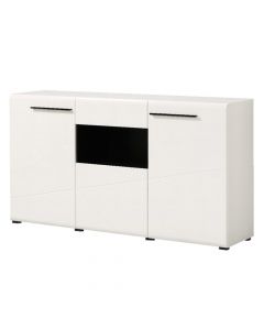 Cabinet, TRENTINO, melamine, white black/white high gloss foil, 173x41.5xH93.5 cm