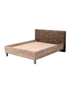 Double bed, CANON, melamine, grey oak/sand high glossy, 163.5x203xH84 cm