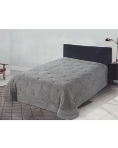Bedspread, single, fabric: 100% polyester (150 gsm), front: 45% cotton and 55% linen; reverse: non-glue microfibre (80 gsm), grey, 160×220 cm