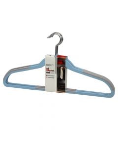 Clothes hanger, set of 5 pcs, MEGATEK, tpr plastic, blue/grey, 45x0.58xH22.5 cm