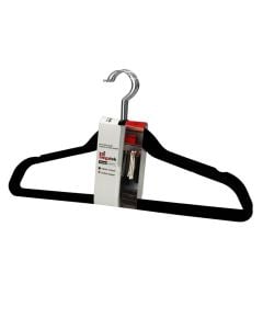 Clothes hanger, set of 5 pcs, MEGATEK, plastic, black, 44x0.6xH23.5 cm