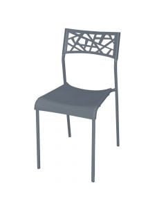 Chair, metallic structure, plastic seat, grey, 39x45xH77 cm