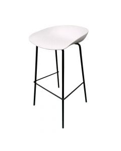 Bar stool, metal structure, pp seat, white, 42x43xH81 cm