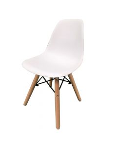 Children chair, wooden structure, pp seat, white, 38x31xH55.5 cm