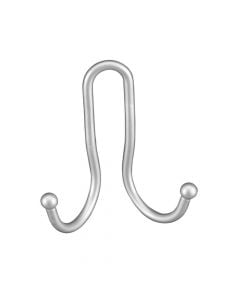Double hook, Eureka, polytherm® coating, grey, 7x9 cm