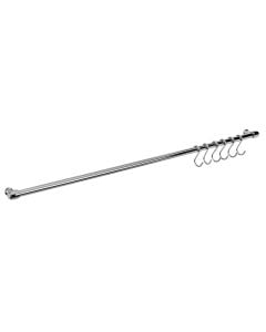 Hanging bar, Lonardo, chromed steel, silver, 6 hooks, 78 cm