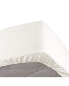 Double, fitted, sheet, percale cotton, natural, 160x200 cm