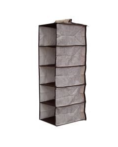 Storage Shelf, non-woven cloth, brown/beige, 30x30xH100 cm