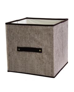 Storage box, non-woven cloth, brown/beige, 31x31xH31 cm