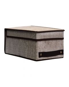 Storage box, non-woven cloth, brown/beige, 33x18xH15 cm