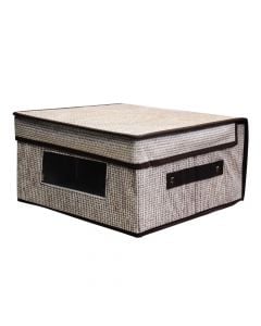 Storage box, non-woven cloth, brown/beige, 30x30xH16 cm