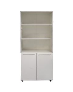 File cabinet, melamine, melamine doors, white, 80x40xH200 cm