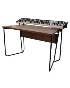 Office desk, metal frame, melamine tabletop, walnut, 125x69xH69 cm