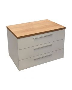 Office desk drawer, 3 drawers, oak/white, 75x50xH56 cm