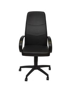 Office chair, plastic structure,Pu cover, black, 60x47xH120-130 cm