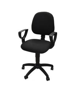 Office chair, black frame, textile upholstery, black, 56x53xH91/106 cm