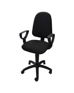Office chair, black frame, textile upholstery, black, 56x53xH99/114 cm