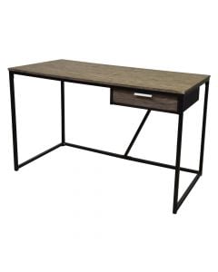 Office desk, metal frame (black), melamine tabletop, oak, 120x60xH75 cm