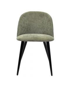 Chair, metal frame, black, velvet upholstery, grey, 49x53xH77.5 cm