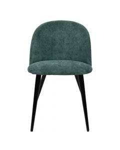 Chair, wooden frame, black, textile upholstery, green, 47x55.5xH78 cm