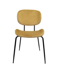Chair, metal frame, black, velvet upholstery, brown, 48x62.5xH85.5 cm