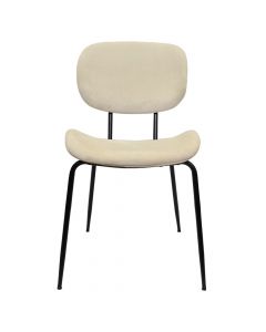 Chair, metal frame, black, velvet upholstery, cream, 48x62.5xH85.5 cm