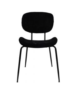 Chair, metal frame, black, velvet upholstery, black, 48x62.5xH85.5 cm