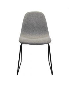 Chair, metal frame, black, textile upholstery, grey, 57x50xH89 cm