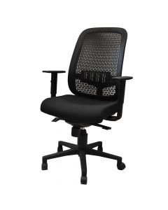 Office chair, plastic frame, plastic back, plastic seat, black, 50x42xH95-105 cm