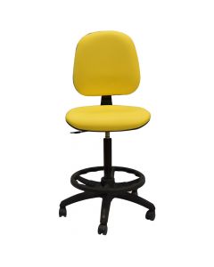 Office chair, plastic frame, textile back, textile seat, yellow, 46x42xH110 cm