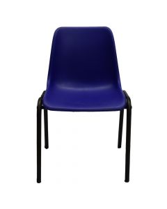 Static chair, metal frame, plastic back, plastic seat, blue, 42x38xH79 cm