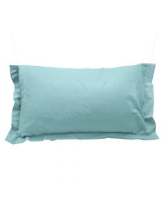 Pillow cases (x2), cotton, blue stone, 50x80 cm