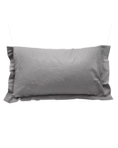 Pillow cases (x2), cotton,dark grey, 50x80 cm