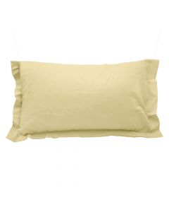 Pillow cases (x2), cotton, beige, 50x80 cm