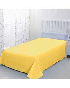 Straight single bed linen, Jolie, cotton, yellow, 165x240 cm