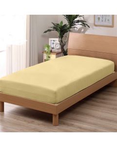 Çarçafë dysheku tek, Jolie, pambuk, e verdhë okre, 90x190 cm