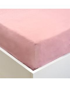 Çarçafë dysheku, tek, pambuk, rozë, 90x190 cm