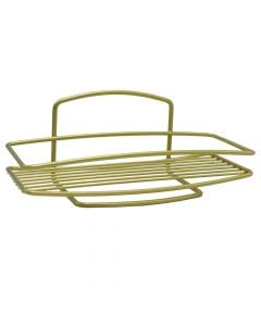 Rectangular shelf, Onda Brass, polytherm® brass coating, 26x11xH11 cm