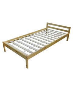 Bed, single, pine wood, natural, 96x194xH49 cm
