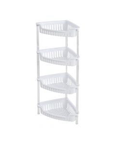 Multifunctional shelf, angular, plastic, white, 27x27xH82.5 cm