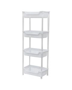 Multifunctional shelf, plastic, white, 19x31.2xH82.5 cm
