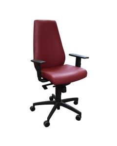 Office chair, black frame, pu upholstery, cherry, 67x59xH124/134 cm