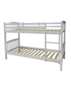Bunk bed, pine wood, white, 197.5x97xH145 cm