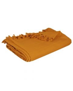 Bedspread, cotton, ocher, 160x220 cm