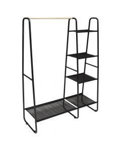 Garment rack, metal/textile, black, 101.5x39xH150 cm
