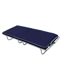 Portable bed, with slats, metal frame, white, 80x190 cm