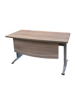 Tavolinë zyre, Breeze, strukturë metalike (argjendi mat), syprinë melamine, lisi sonoma, 140x87xH75 cm
